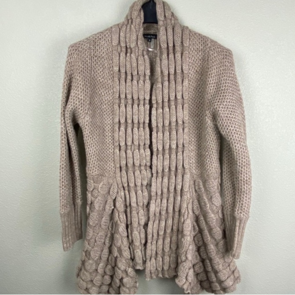 Michelle Nicole Textured Open Long Cardigan
